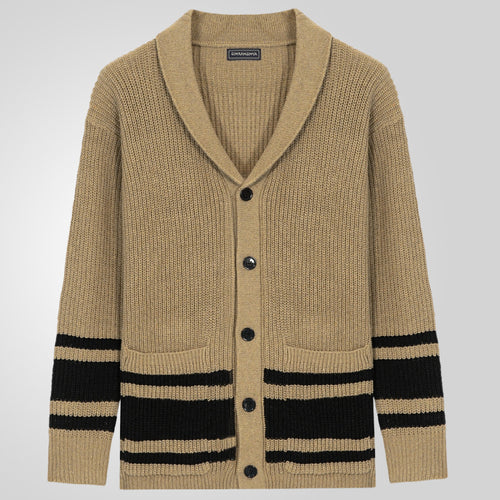 Herren Strickjacke mit modernem Waffelmuster und praktischen Taschen Echoarchiv