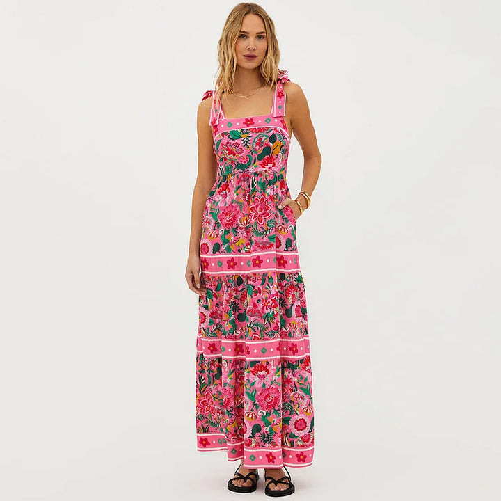 Damen Floral Motive Badeanzug mit verspieltem Trägerdesign Echo Archiv