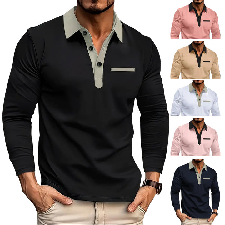 Herren Poloshirt mit modernem Kragen und praktischer Brusttasche Echoarchiv