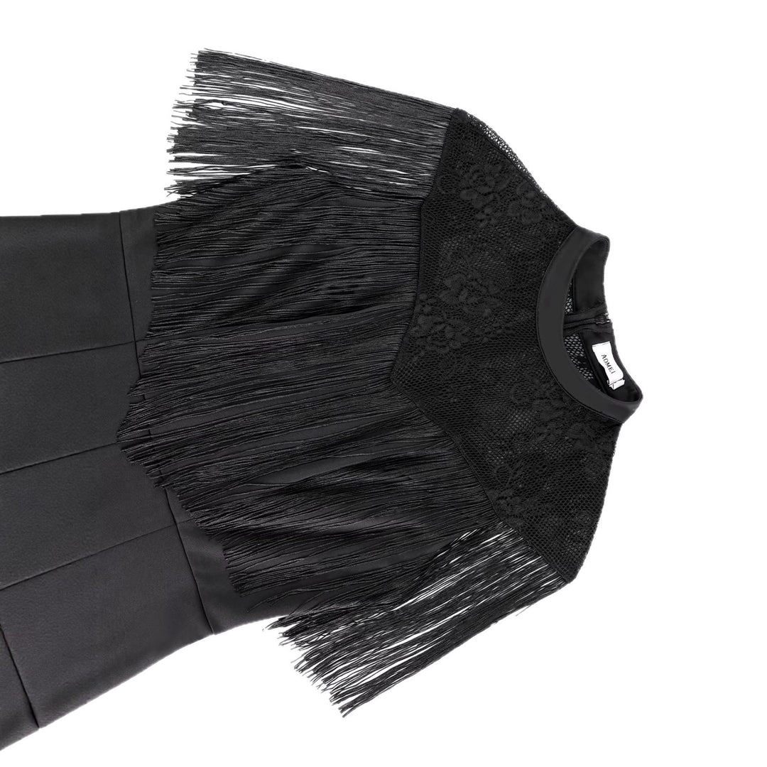 Damen Eleganter Jumpsuit mit schickem Fransen und Spitzenakzenten Echo Archiv