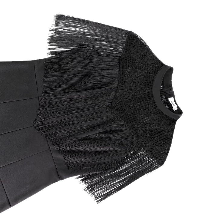 Damen eleganter Jumpsuit mit fransendem Spitzeneinsatz Echo Archiv