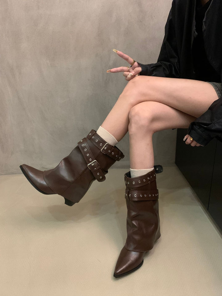 Damen Elegante Stiefeletten mit Riemen-Dekor Echo Archiv