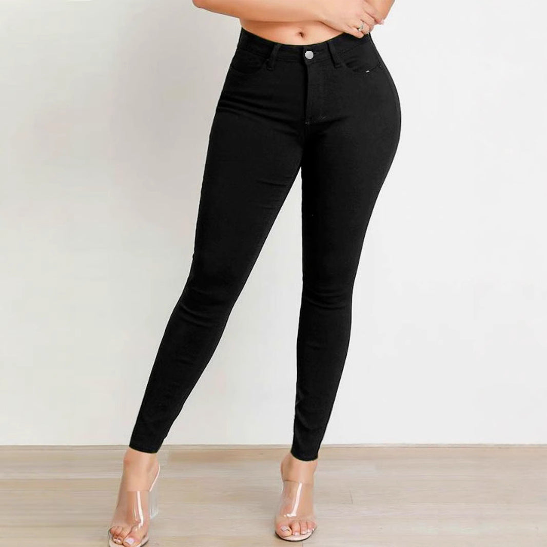 Damen hochgeschnittene Skinny-Jeans mit Stretch und figurformendem Schnitt Echo Archiv