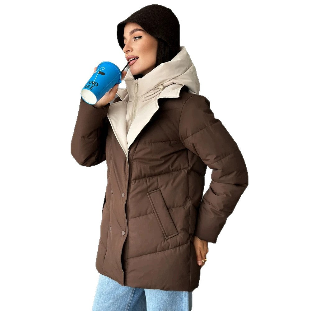 Damen wattierte Doppelreiher-Parka mit abnehmbarer gesteppter Innenweste Echoarchiv