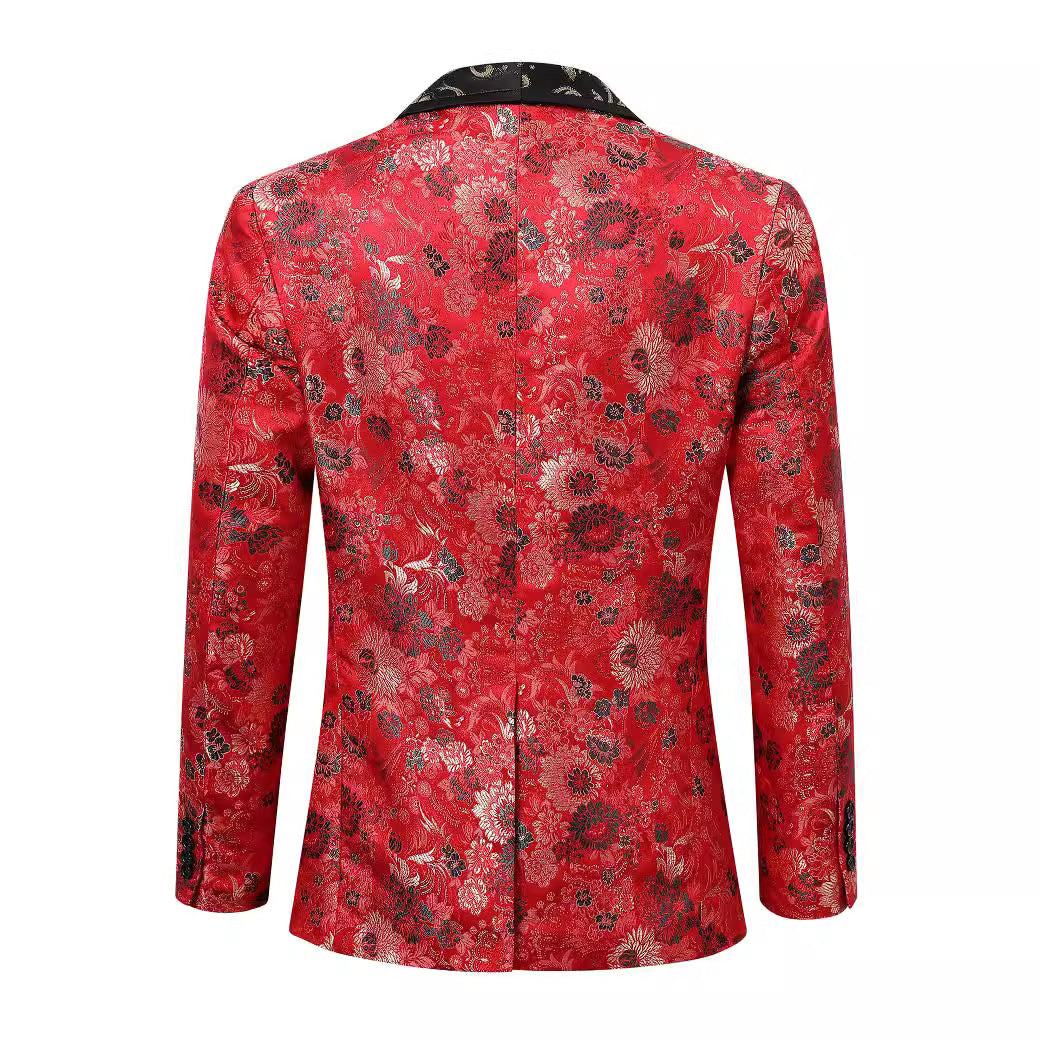 Herren Blumenmuster Smokingjacke Echoarchiv