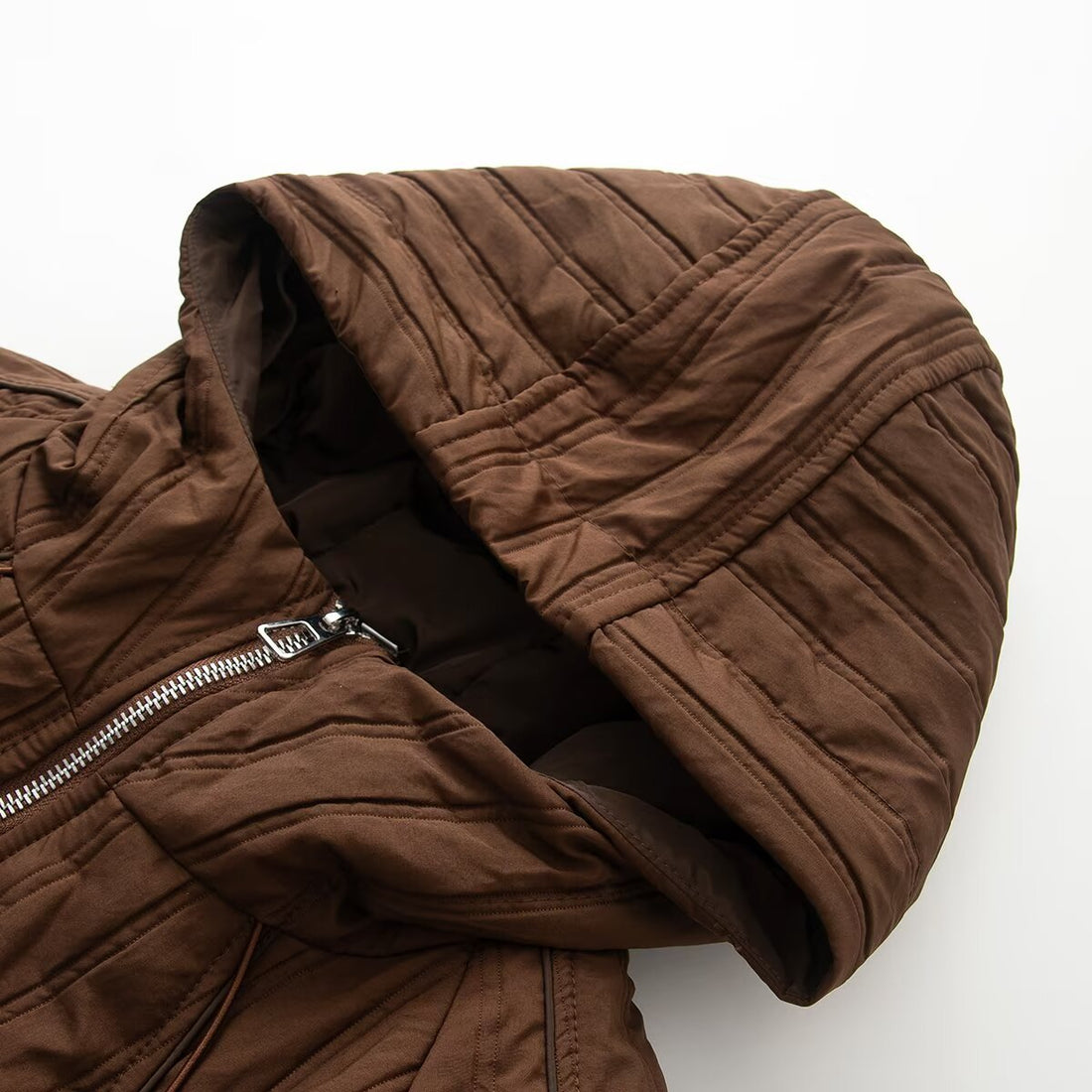 Damen Steppjacke mit Kapuze, Tunnelzug und weitem Schnitt Echoarchiv