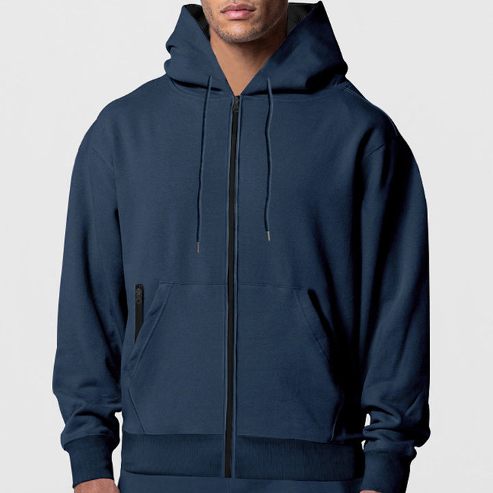Herren Kapuzenjacke mit Reißverschluss und modernen Seitentaschen Echoarchiv