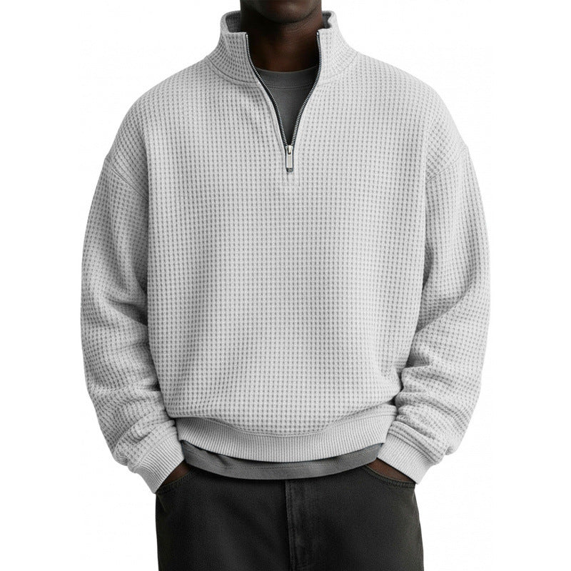 Herren Sportlicher Stehkragenpullover mit Reißverschluss Echoarchiv