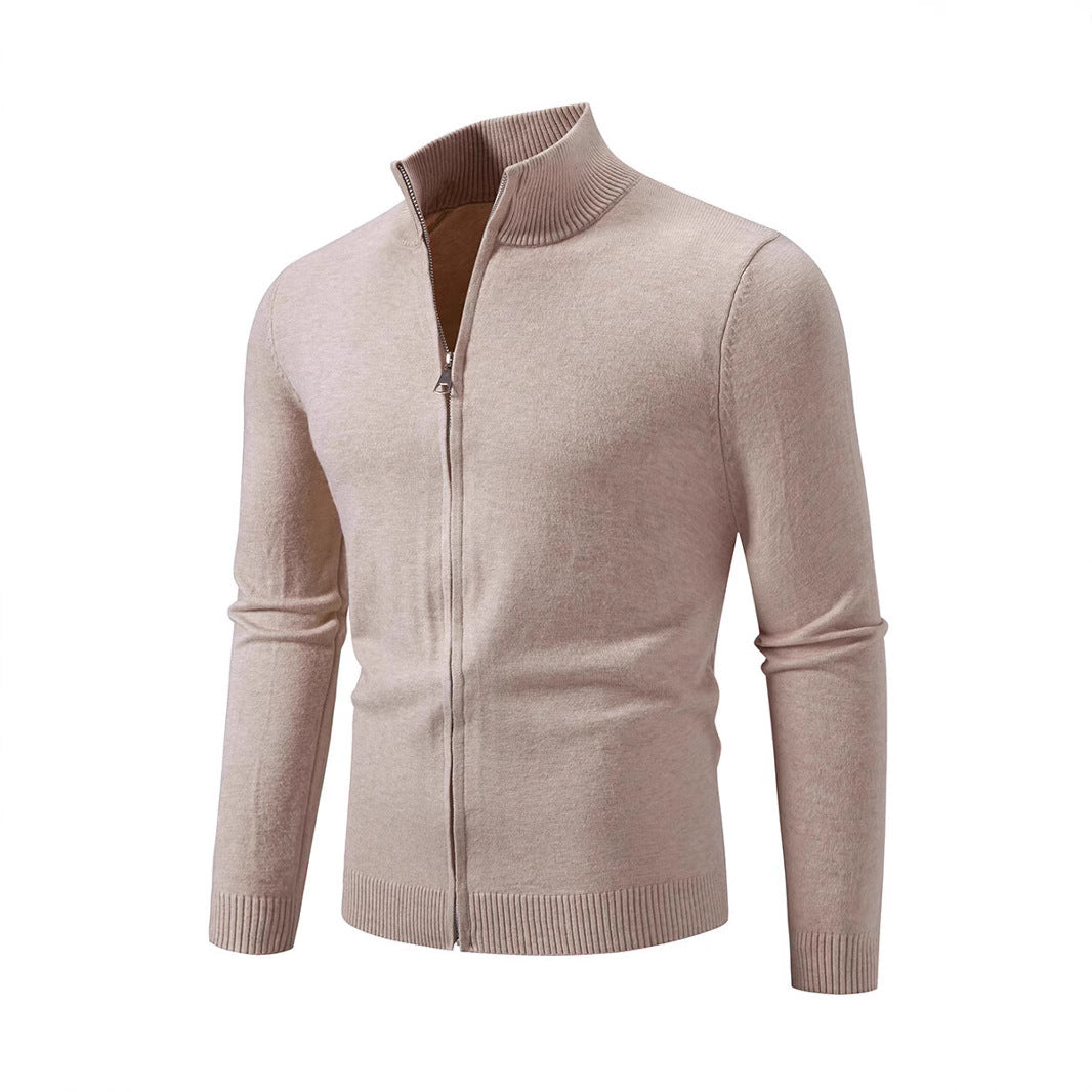 Herren modischer Strickpullover mit hohem Kragen und Reißverschluss Echoarchiv
