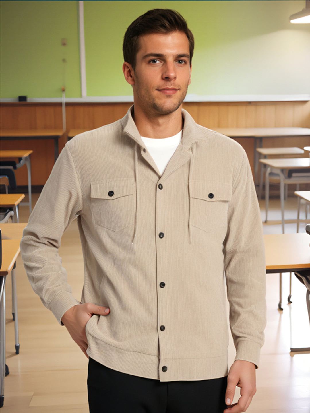 Herren urbane Utility-Jacke mit Reißverschluss Echoarchiv