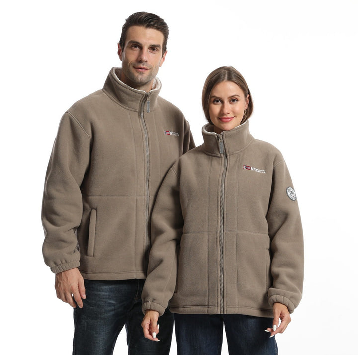 Herren nan Fleecejacke mit Stehkragen, durchgehendem Reißverschluss, zwei Eingrifftaschen und elastischen Bündchen Echo Archiv