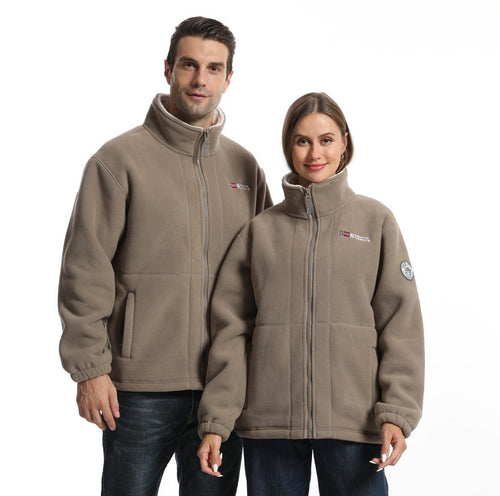 Herren nan Fleecejacke mit Stehkragen, durchgehendem Reißverschluss, zwei Eingrifftaschen und elastischen Bündchen Echo Archiv
