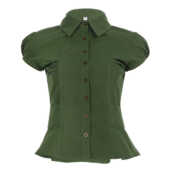 Damen elegante Bluse mit Puffärmeln und Taillierung Echo Archiv