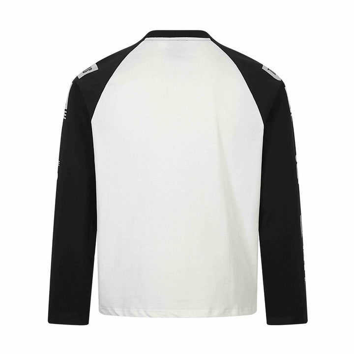 Unisex Langärmliges Raglan-Shirt mit großflächigem Fotoprint und Logo-Ärmeln Echoarchiv