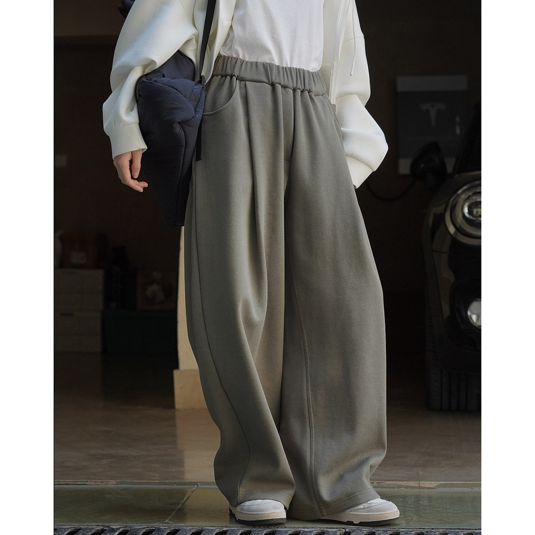 Damen Weite High‑Waist Palazzo‑Loungehose mit elastischem Bund Echoarchiv
