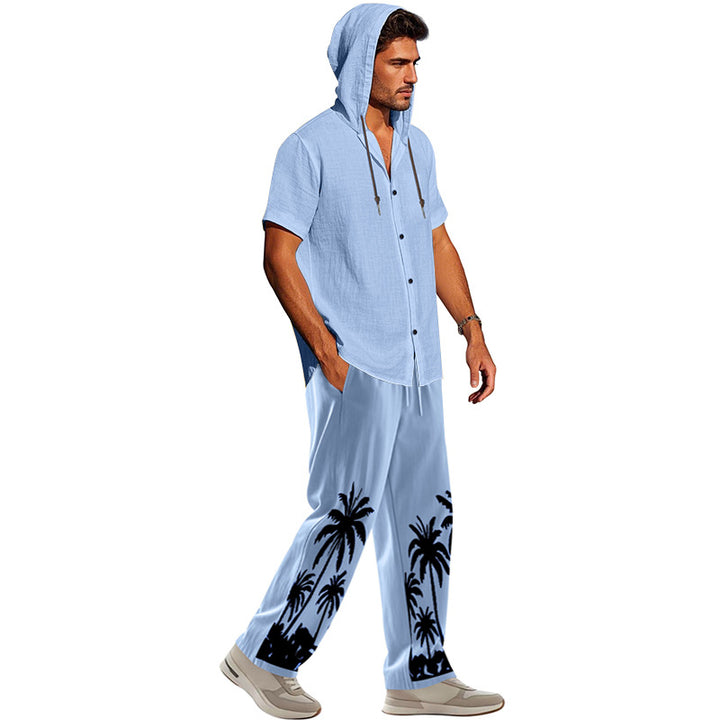 Herren lässiges Hooded Shirt und komfortable Strandhose Set Echoarchiv