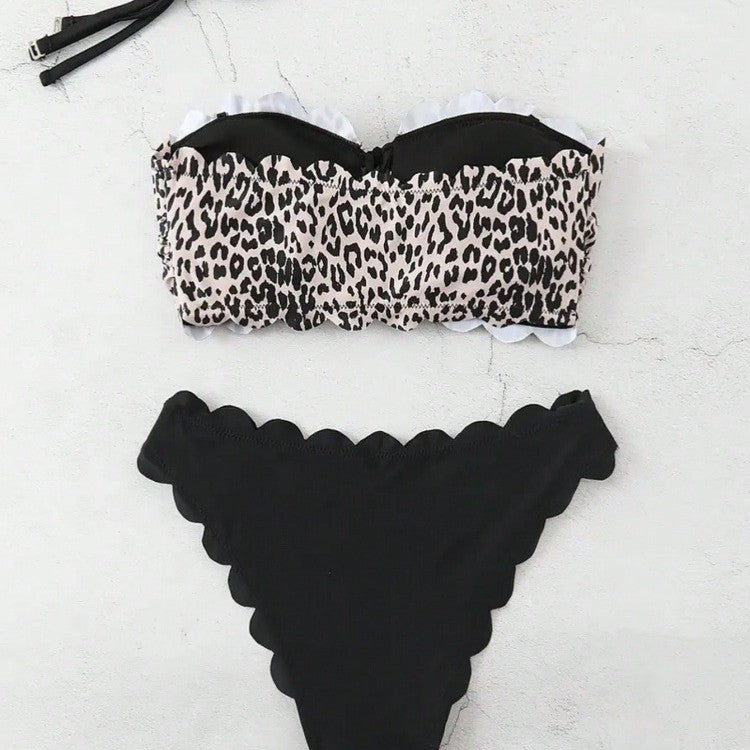 Damen Bikini-Set mit skulpturalem Design und modischem Animal-Print Echo Archiv