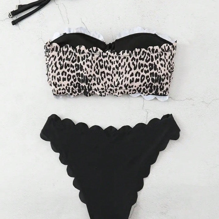 Damen Bikini-Set mit skulpturalem Design und modischem Animal-Print Echo Archiv