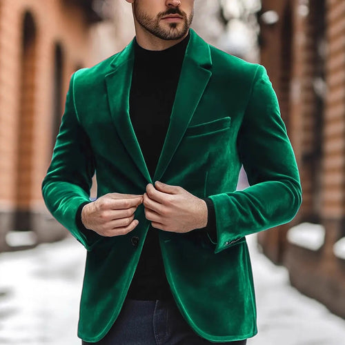 Herren eleganter Samtblazer mit modernem Schnitt Echoarchiv