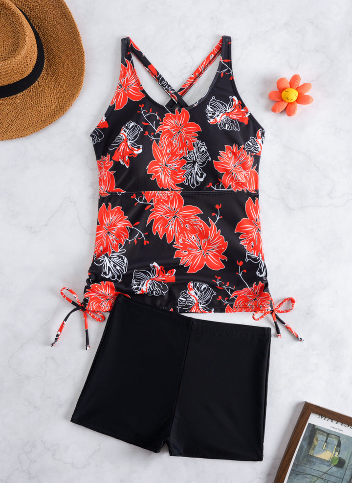Damen Tankini-Set mit modischem Blumendesign und bequemen Shorts Echo Archiv