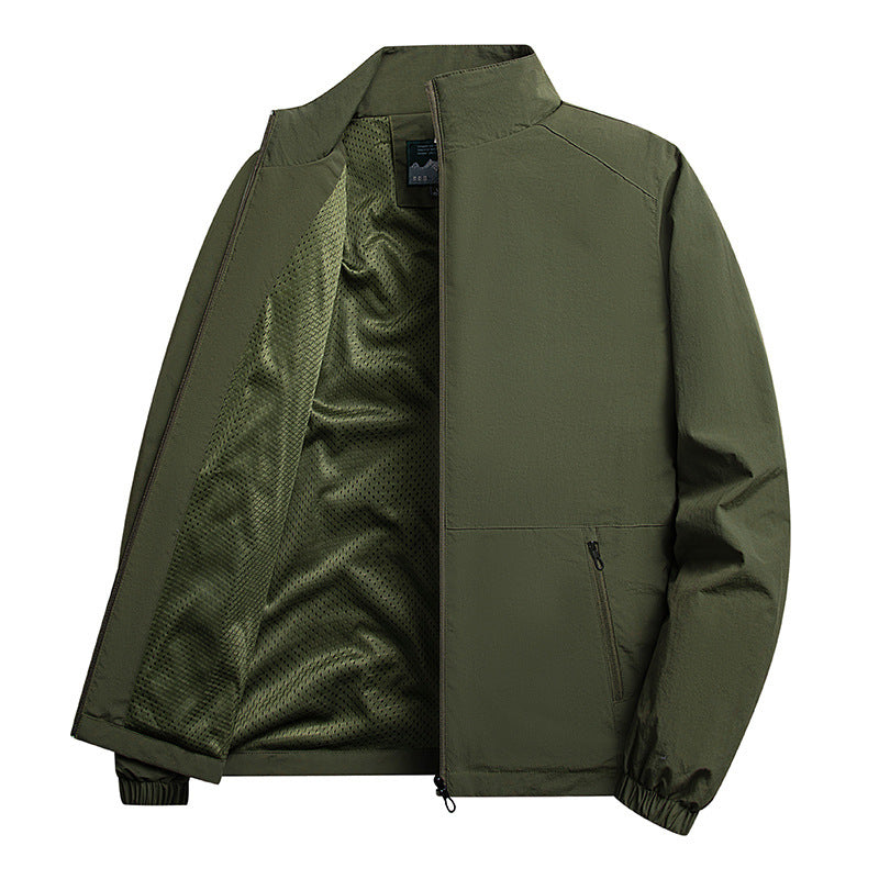 Herren Leichte windabweisende Fleecejacke mit Stehkragen und Reißverschlusstaschen Echo Archiv