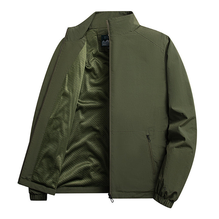 Herren Leichte windabweisende Fleecejacke mit Stehkragen und Reißverschlusstaschen Echo Archiv