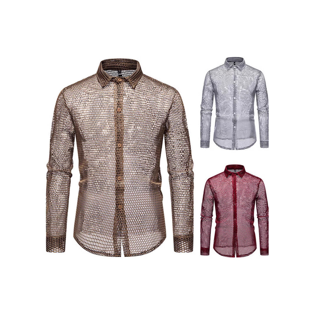 Herren elegante Netzhemd mit exklusivem Design und atmungsaktiven Eigenschaften Echoarchiv