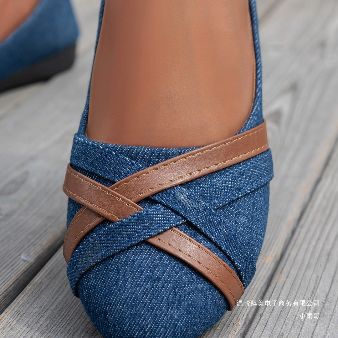 Damen Ballerinas mit elegantem Kreuzriemen Echoarchiv