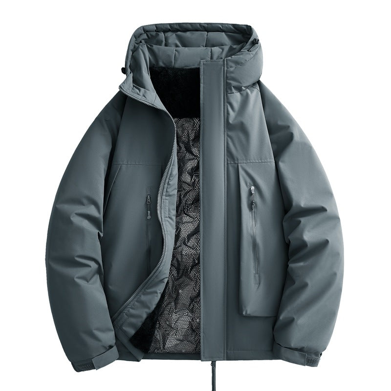 Herren wasserabweisende gepolsterte Winterjacke mit Kapuze und weichem Fleece-Futter – Marzano