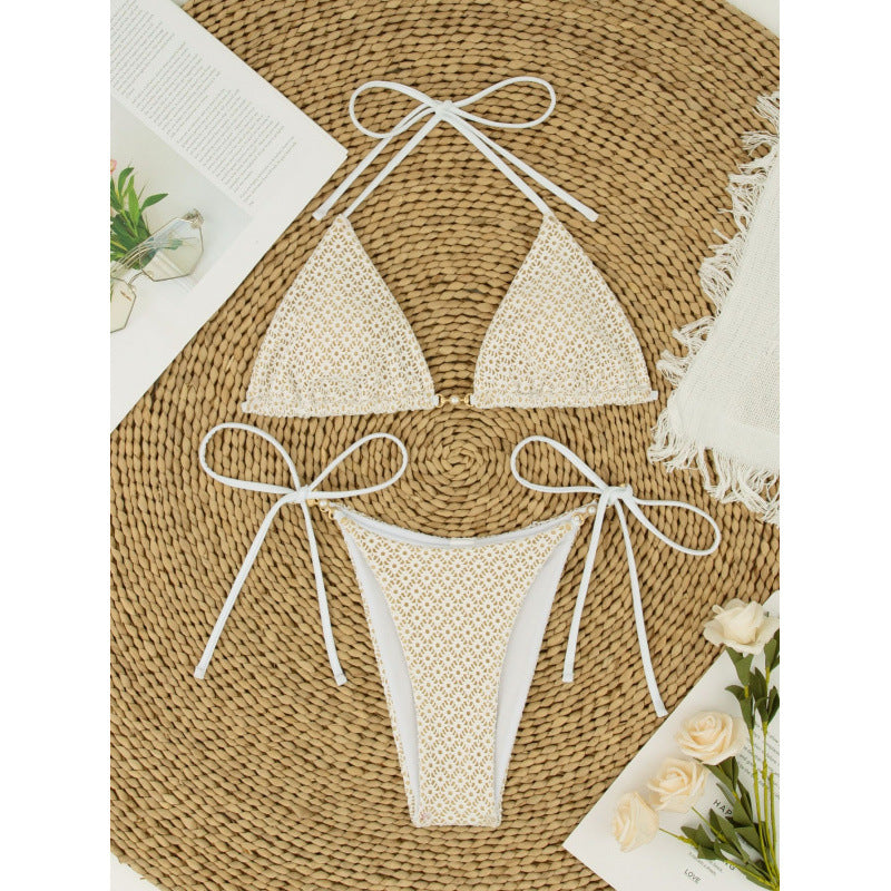 Damen Triangelbikini mit raffinierten Schleifen und modischem Punktmuster Echo Archiv