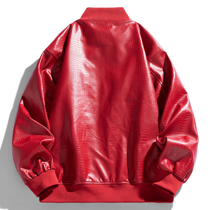 Herren Kunstlederjacke im modernen Design mit praktischen Taschen Echoarchiv