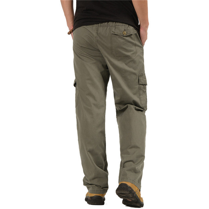 Herren Cargo-Hose mit elastischem Bund, geradem Bein und Mehrfach-Taschen – Bravaro