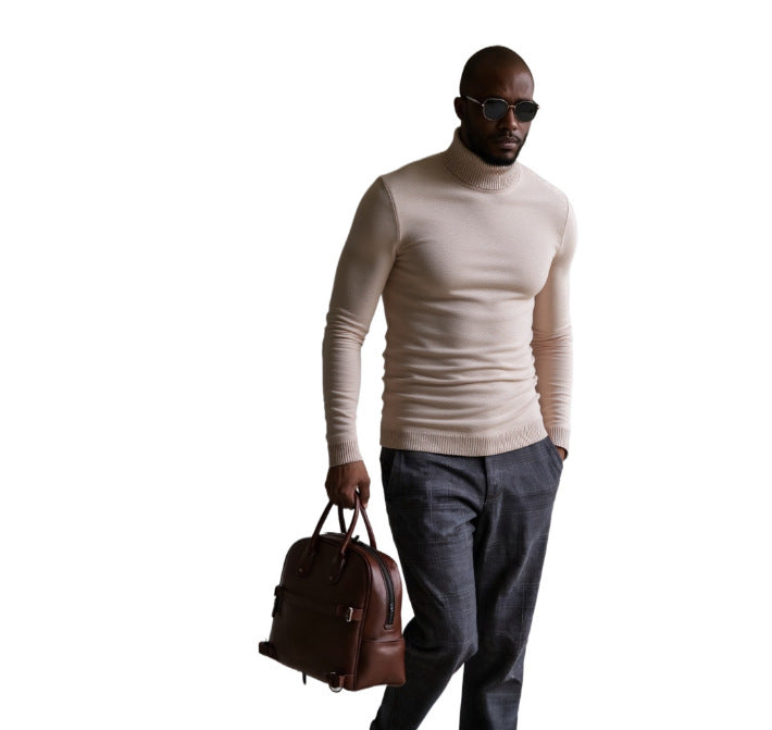 Herren rollkragen pullover mit feiner Struktur Echoarchiv