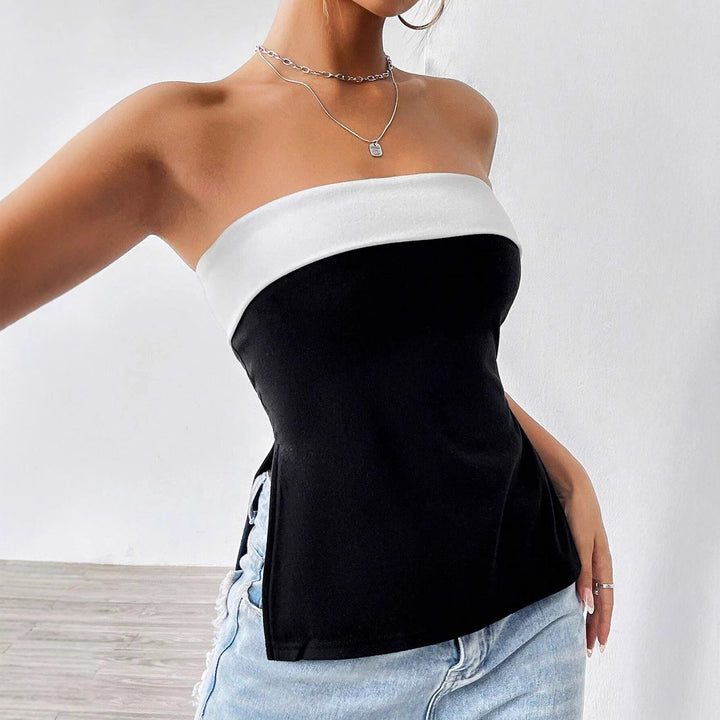 Damen Bandeau-Top mit eleganten Farbblockdesign Echo Archiv