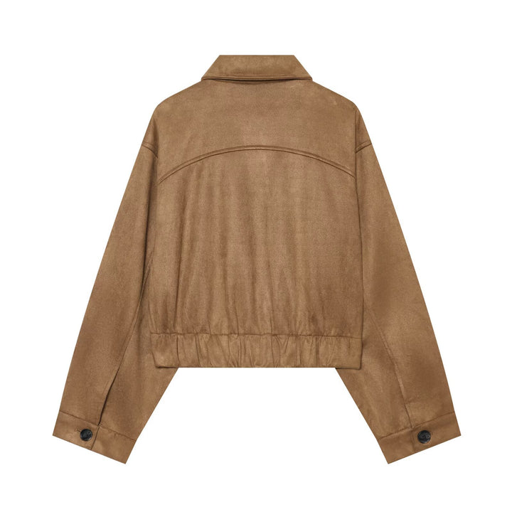 Damen Boxy‑Jacke in Veloursoptik mit aufgesetzten Taschen Echo Archiv