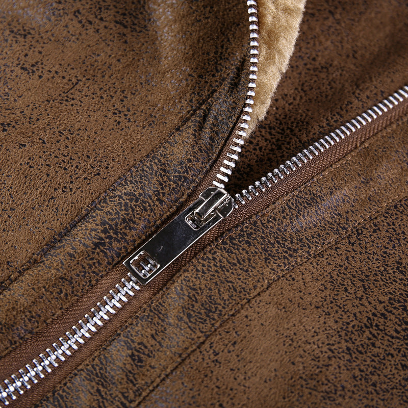 Herren Modische Bikerjacke mit Teddyfutter Echo Archiv