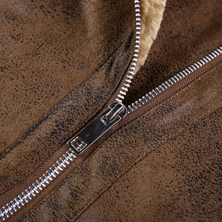 Herren Modische Bikerjacke mit Teddyfutter Echo Archiv