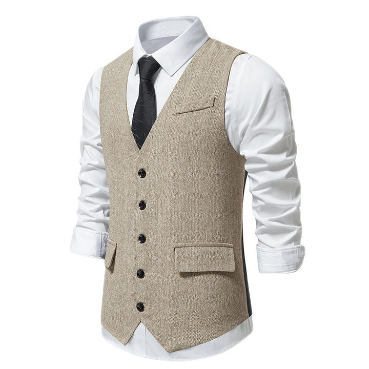 Herren elegante Anzugweste mit feinem modernen Design und praktischen Taschen Echoarchiv