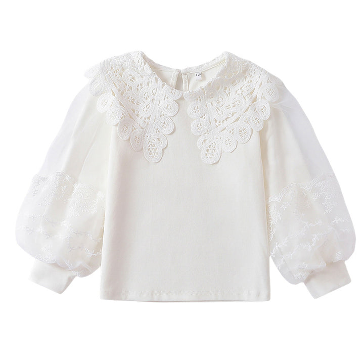 Mädchen elegante Bluse mit transparenten Puffärmeln Echo Archiv