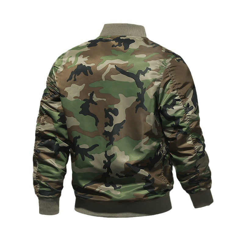 Herren Piloten-Bomberjacke im Camouflage-Design mit Ärmel-Reißverschlusstasche und Sicherheitsband Echo Archiv