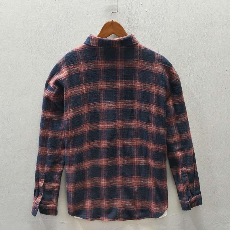 Herren Legeres Karo-Flanell-Overshirt aus weichem Baumwollmix mit Brusttasche Echoarchiv