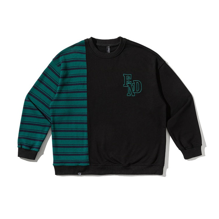 Herren Oversize-Sweatshirt im zweifarbigen Blockdesign mit Streifen Echoarchiv
