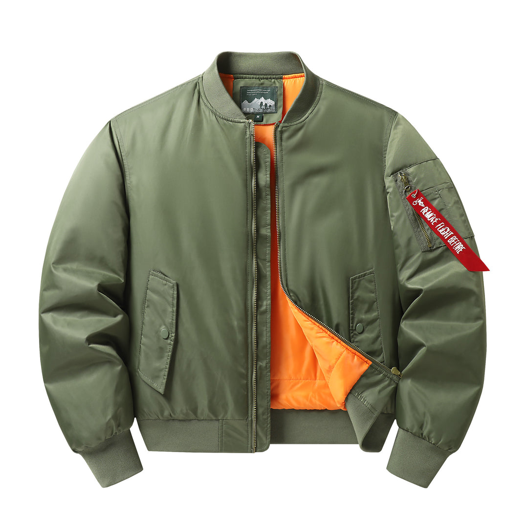 Herren Flieger-Bomberjacke mit kontrastfutter winddichtem Shell und Ärmel-Utilitytasche Echo Archiv