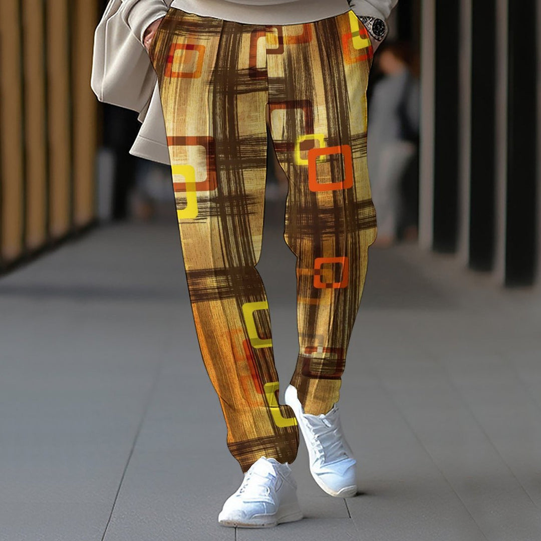 Herren elegante Freizeithose mit seitlichen Eingrifftaschen und geradem Schnitt Echoarchiv