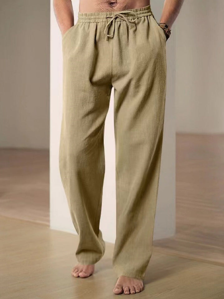 Herren Bequeme Leinenhose mit verstellbarem Bund Echoarchiv