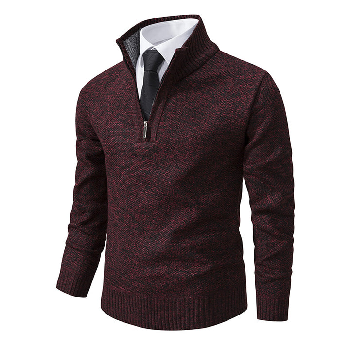 Herren Pullover mit Stehkragen und attraktivem Zipper Echoarchiv