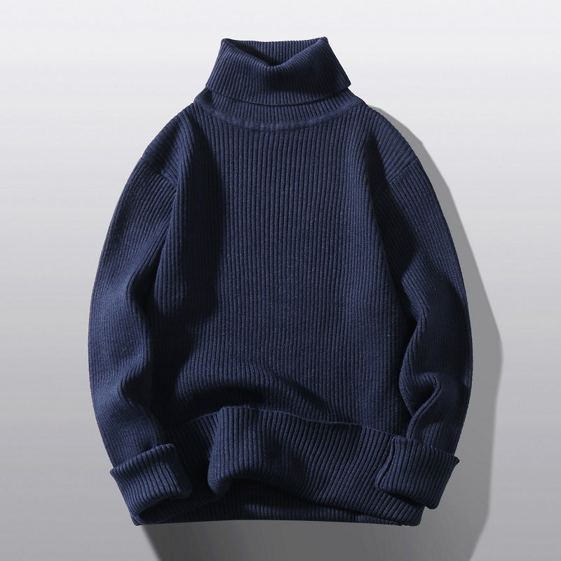 Herren bequemer Rollkragenpullover aus strukturiertem Strick Echoarchiv