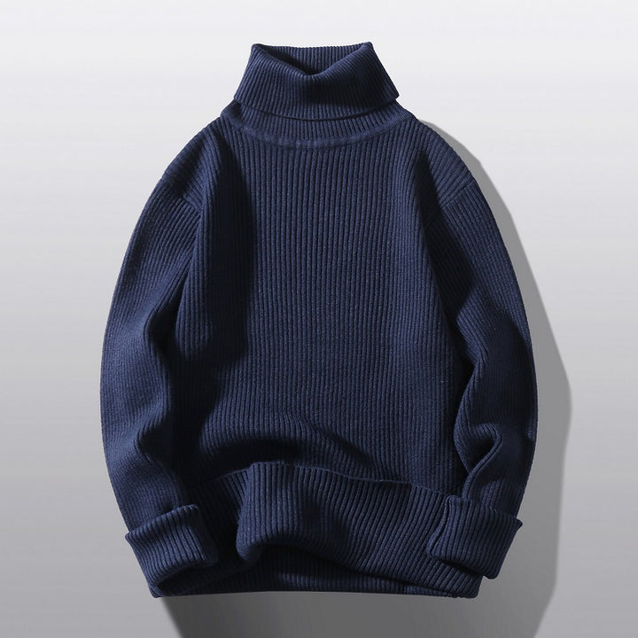 Herren bequemer Rollkragenpullover aus strukturiertem Strick Echoarchiv
