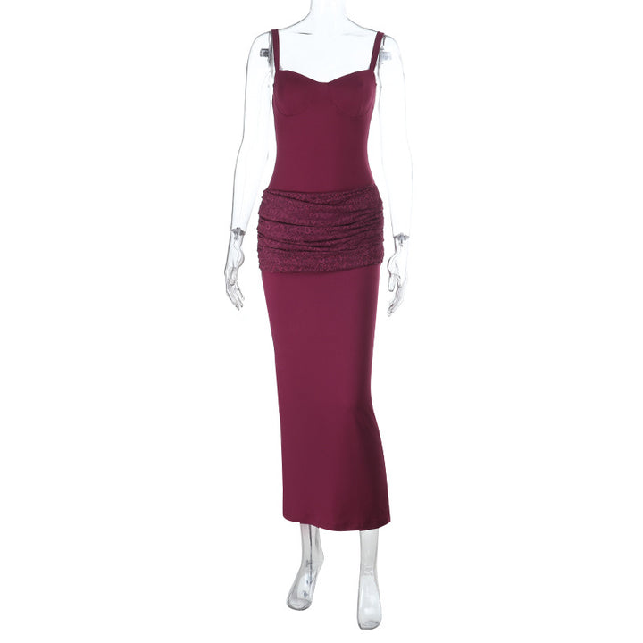 Damen elegantes Maxikleid mit gerafftem Oberteil und herzförmigem Ausschnitt Echo Archiv