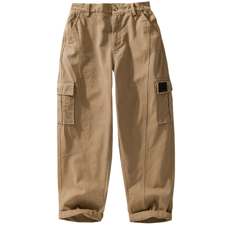 Herren Utility-Cargo-Hose aus Baumwoll-Twill mit aufgesetzten Beintaschen und relaxed Tapered Fit Echoarchiv